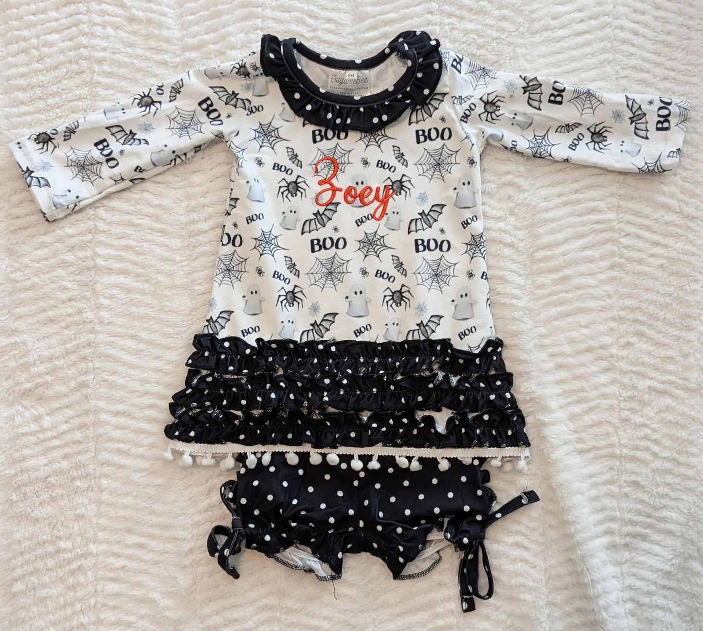 Halloween Girls Lounge Set — Name Embroidered Butt Flap