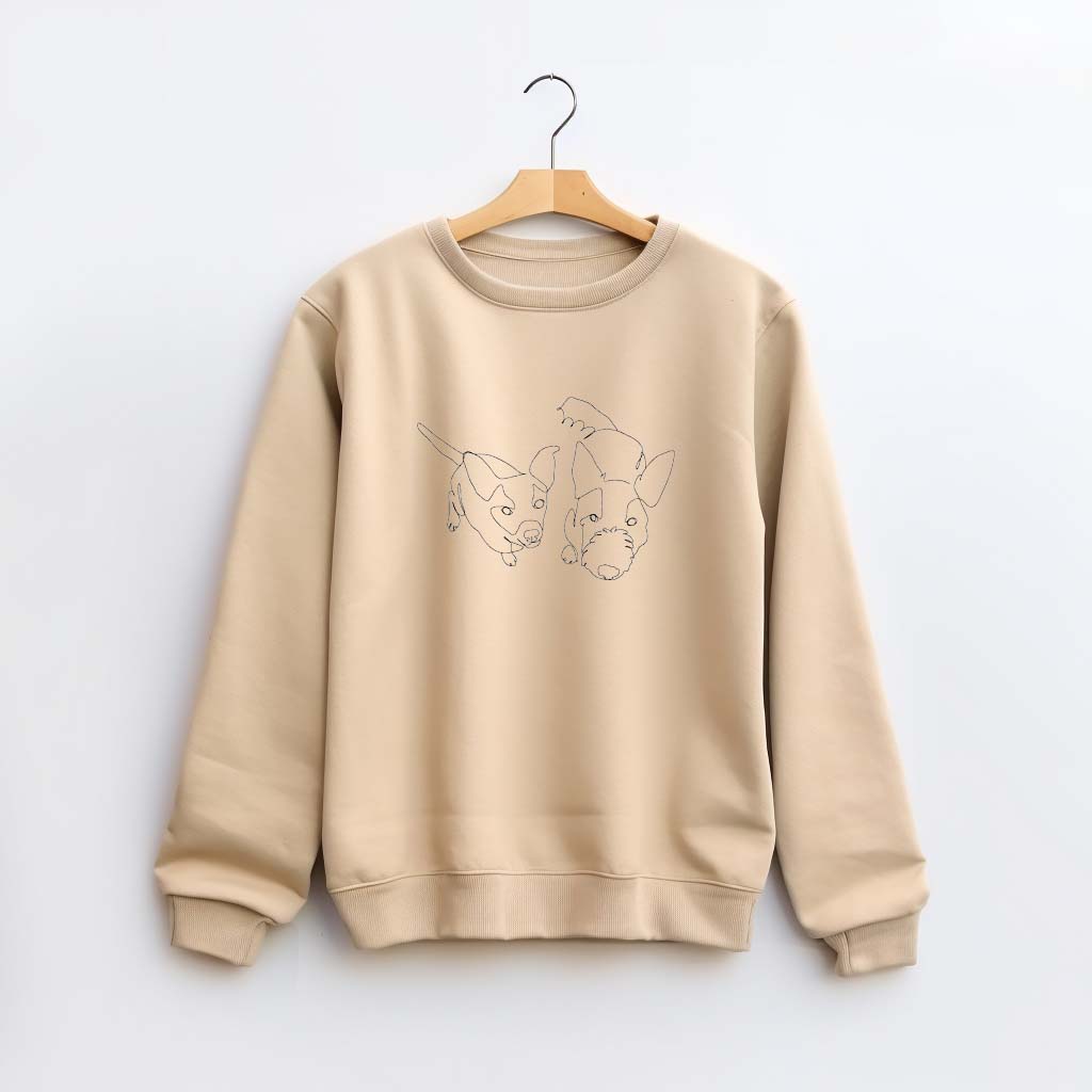 Line art hooded (hoodie) sweatshirt