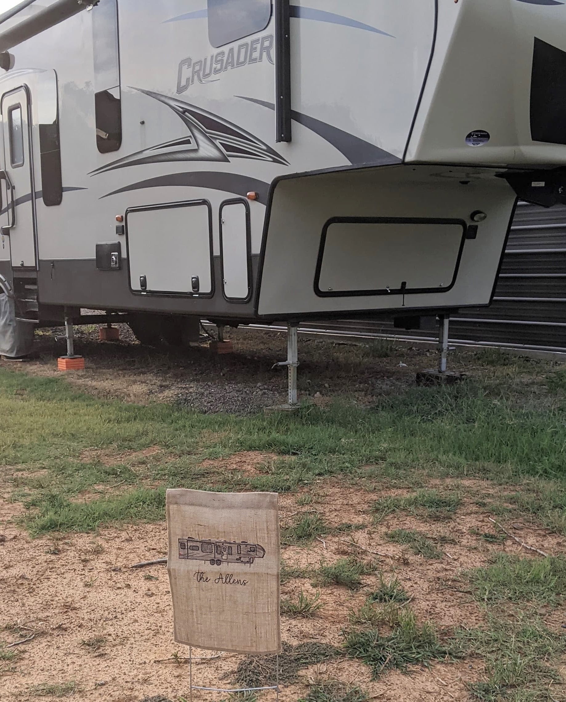 Embroidered camper garden flag, a personalized RV gift