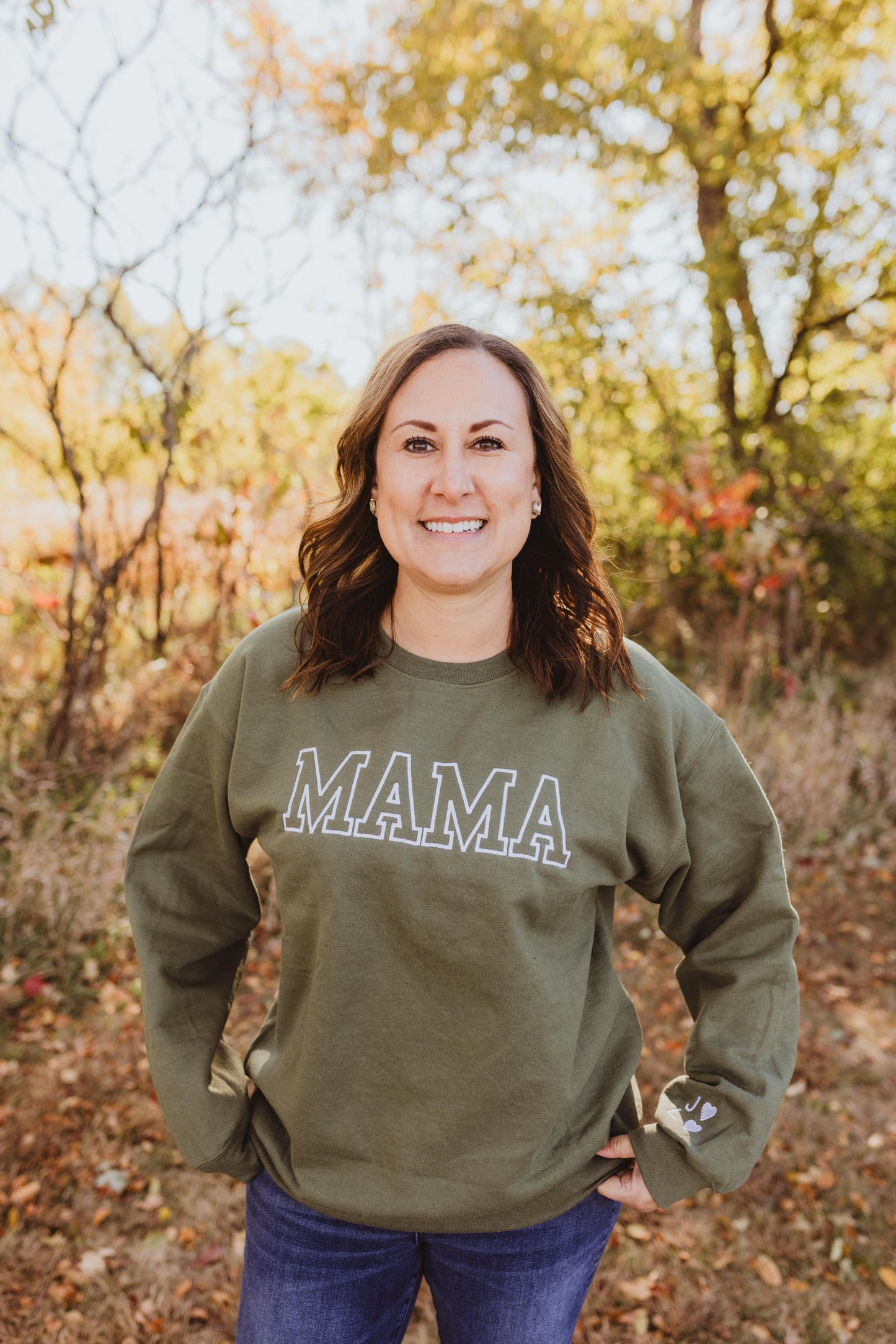 MAMA outline crewneck sweatshirt