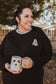 iced coffee ghost left chest embroidered design