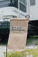 Custom embroidered camper on a burlap garden flag