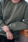 Mama collar sweatshirt with kids' names embroidered on the sleeve