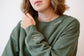 Mom collar sweatshirt with kids' names embroidered on the sleeve