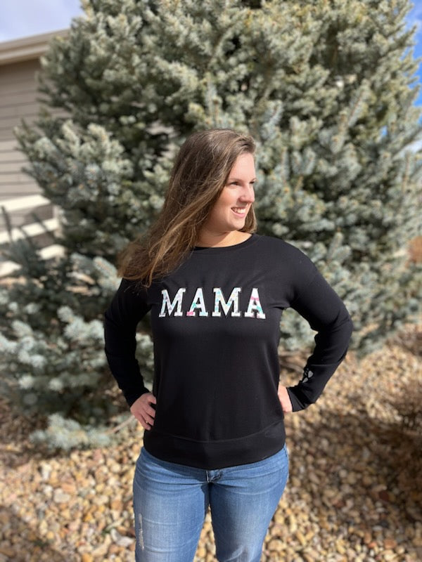 Custom MAMA keepsake sweatshirt made from a baby's outgrown clothes