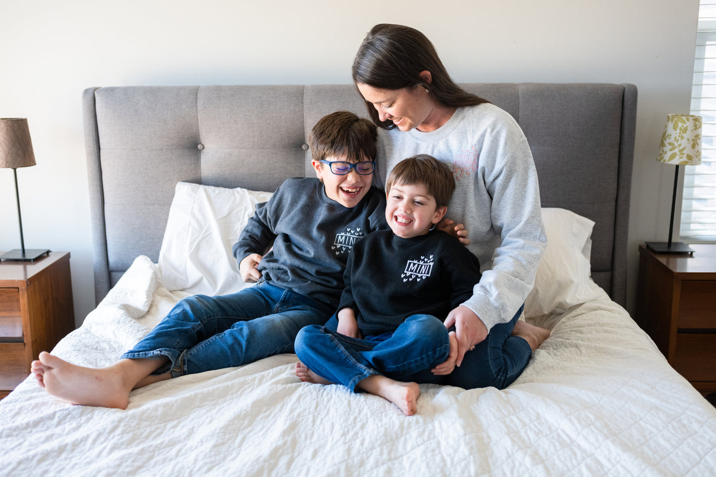 Matching MAMA & MINI sweatshirts for mom and sons.