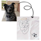 Embroidered dog with halo and pawprint sleeve design on memorial crewneck sweatshirt