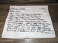 Handwritten recipe embroidered on a flour sack tea towel