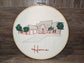 Custom embroidered home portrait in hoop