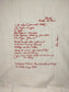 Embroidered recipe keepsake towel from a handwritten recipe