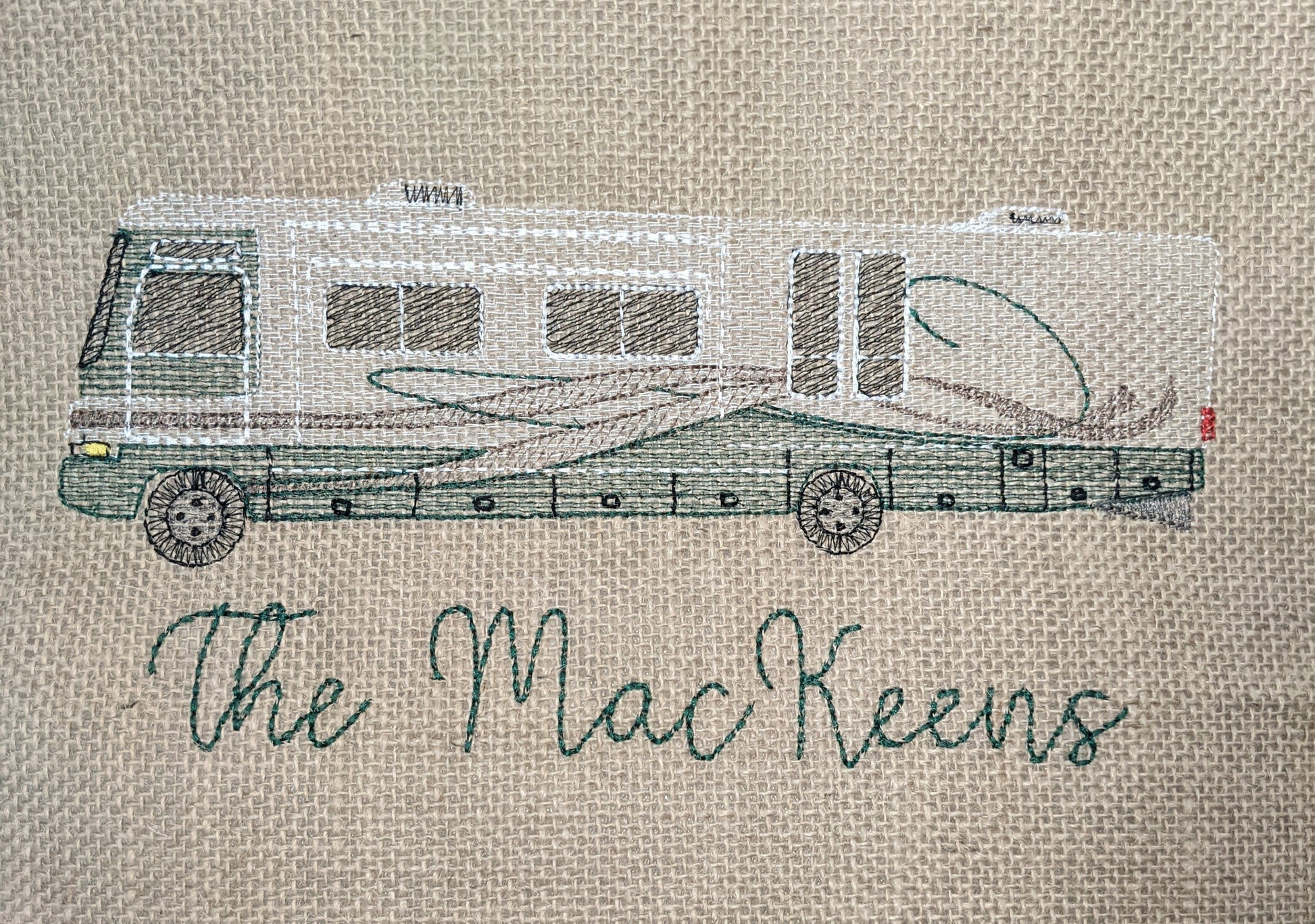 Embroidered camper garden flag, a personalized RV gift