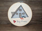 Custom embroidered home portrait in hoop