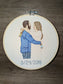Couple embroidered in thread from a wedding photo