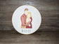 Embroidered wedding portrait in a 7 inch wooden hoop