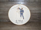 Custom embroidered couple portrait hoop