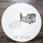 Custom embroidered couple portrait hoop