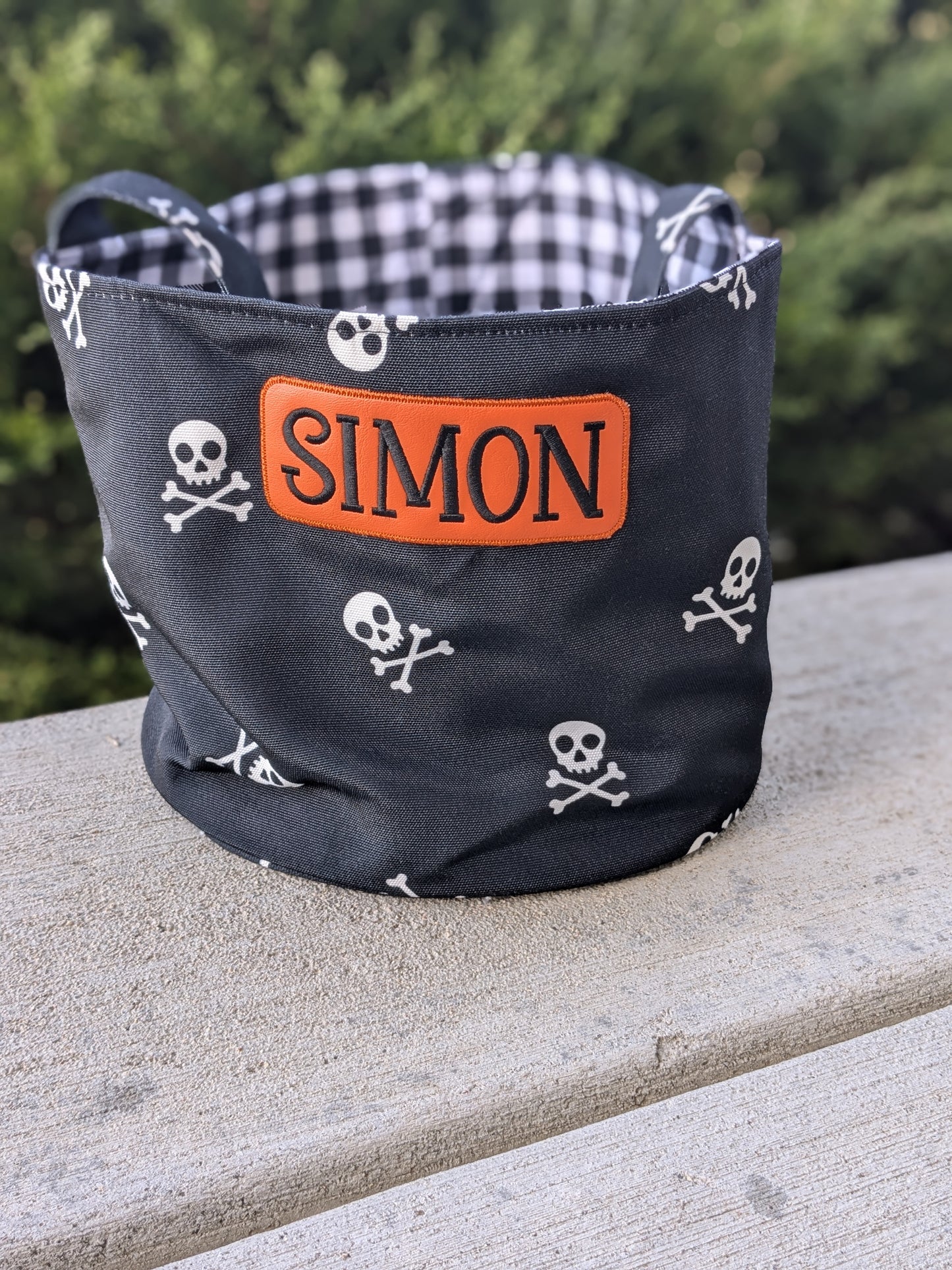 Personalized Halloween Basket — Embroidered With Name