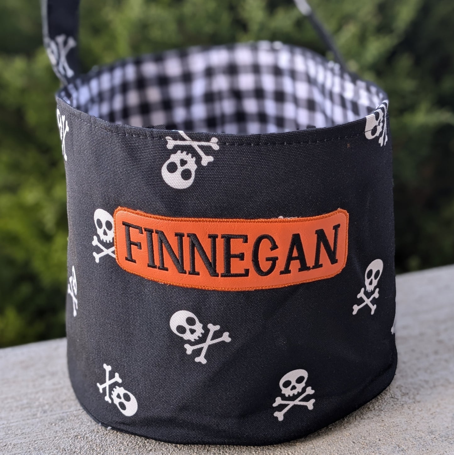 Personalized Halloween Basket — Embroidered With Name