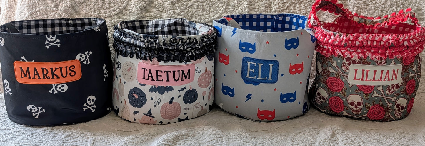 Personalized Halloween Basket — Embroidered With Name