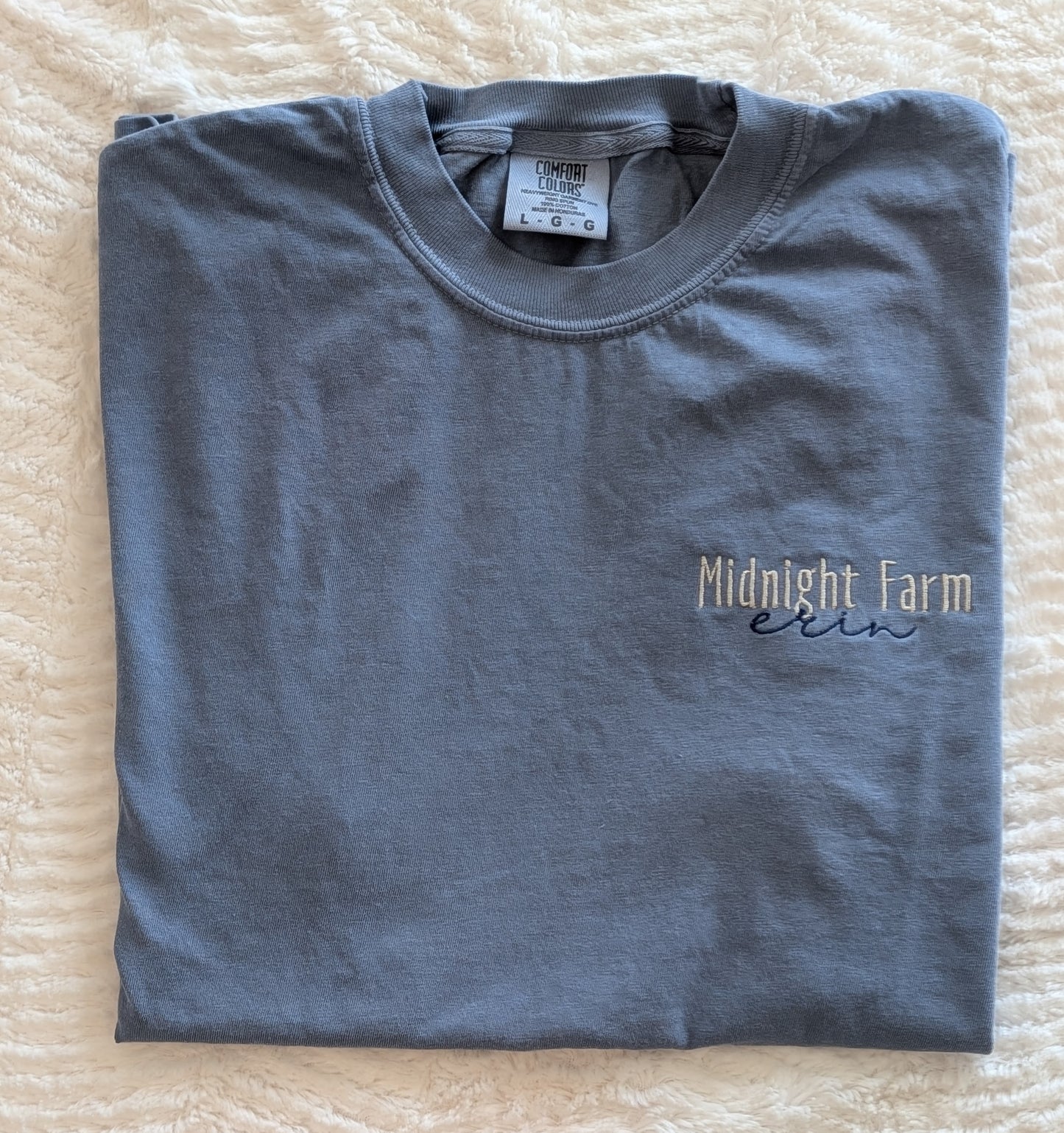 Custom occupation crewneck with title in block letters and name below
