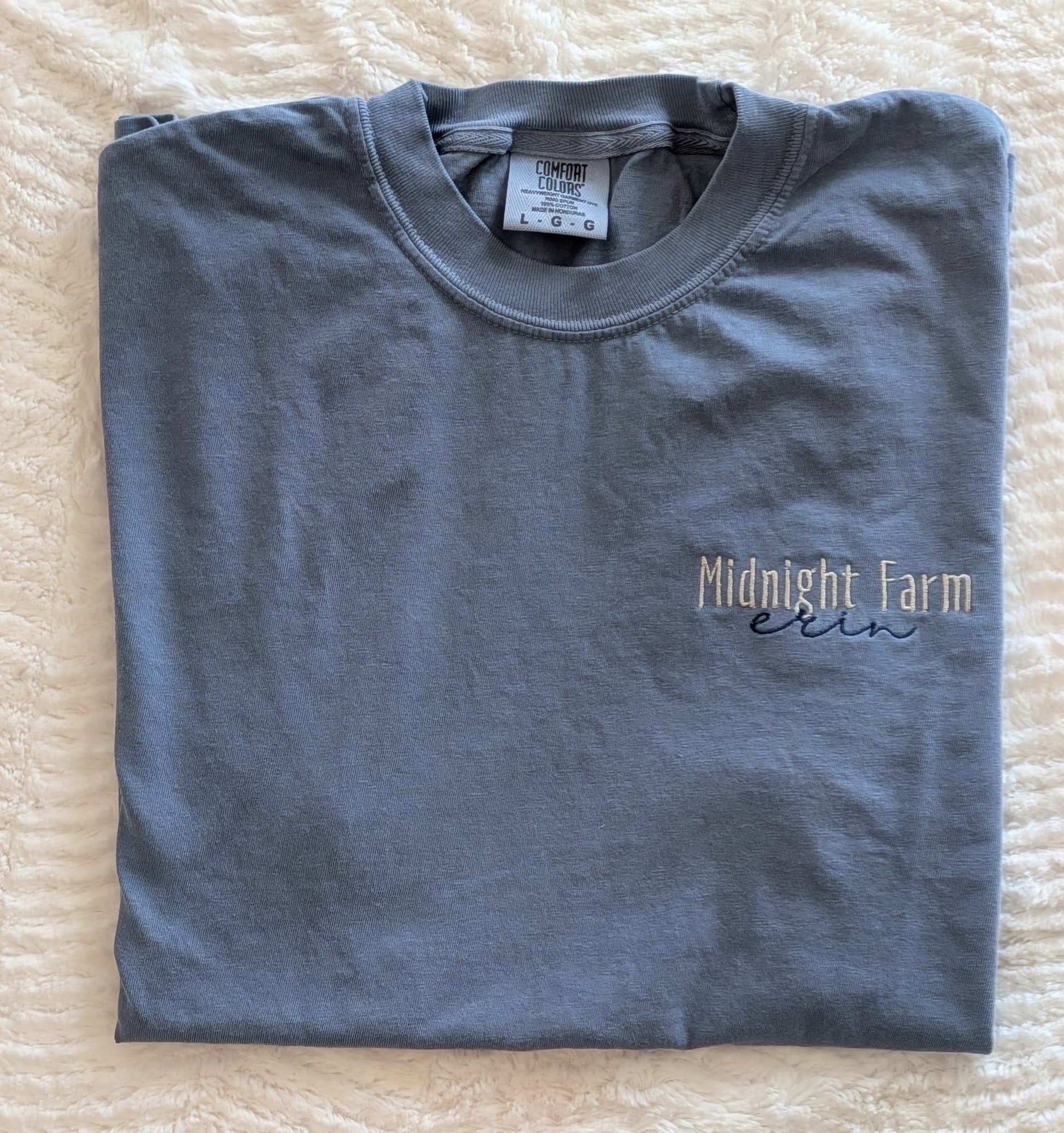 Custom occupation crewneck with title in block letters and name below
