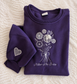 Mother of the bride sweatshirt with bouquet appliqued from a wedding dress