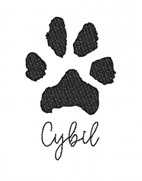 Pet memorial paw print embroidery hoop with dates